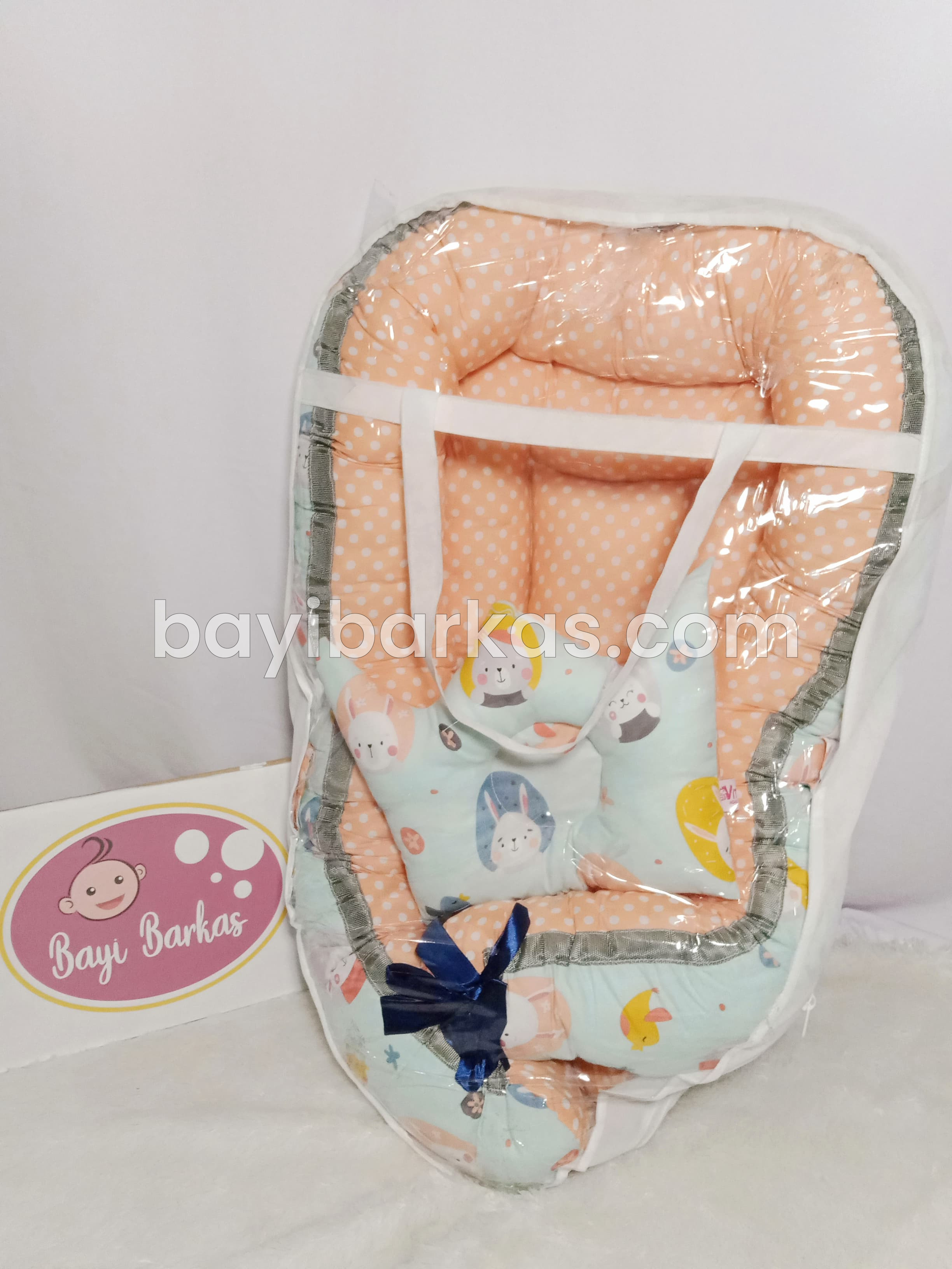 Baby Nest / kasur kapal bayi VITORIO Orange motif *EX-KADO