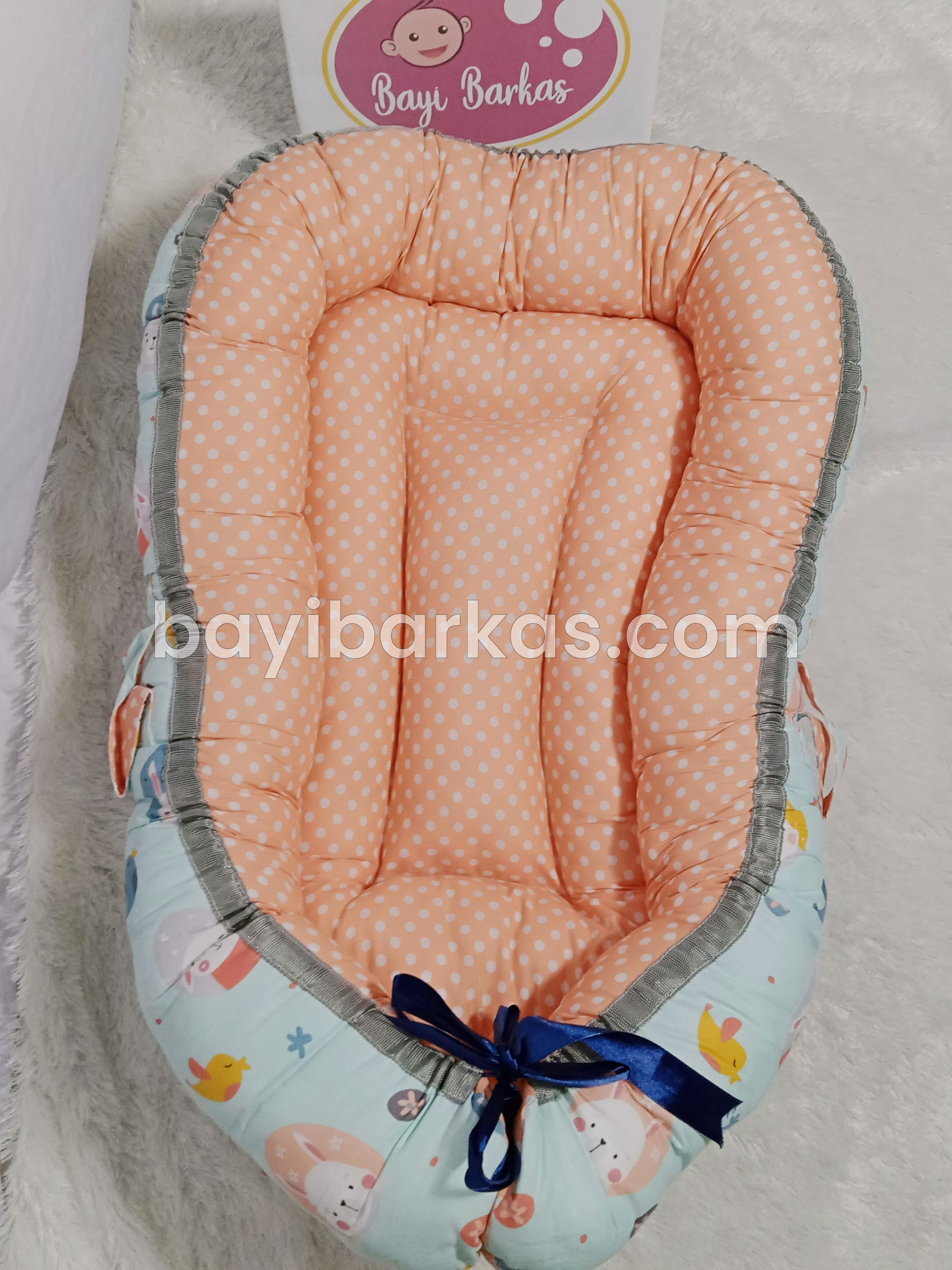 Baby Nest / kasur kapal bayi VITORIO Orange motif *EX-KADO