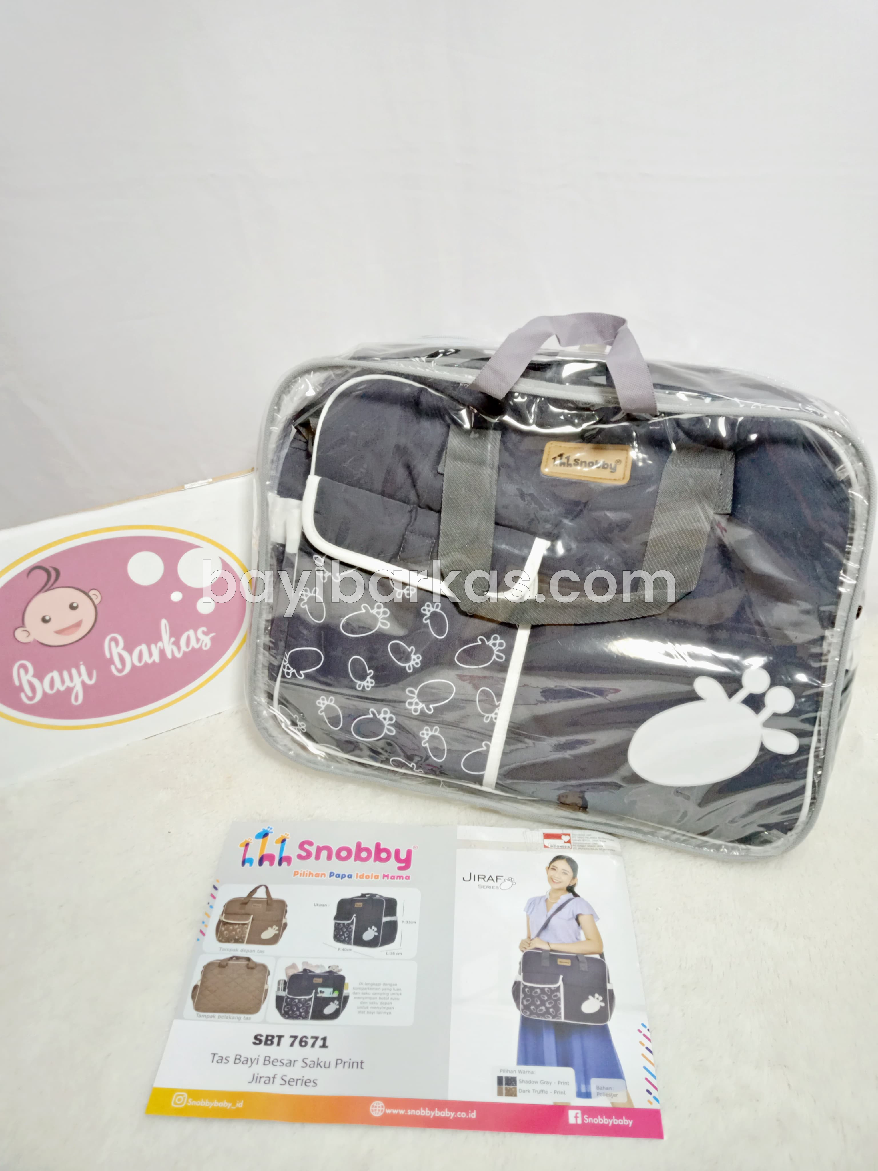 Tas Pergi Bayi Snobby 'SBT-7671' warna ABU *EX-KADO