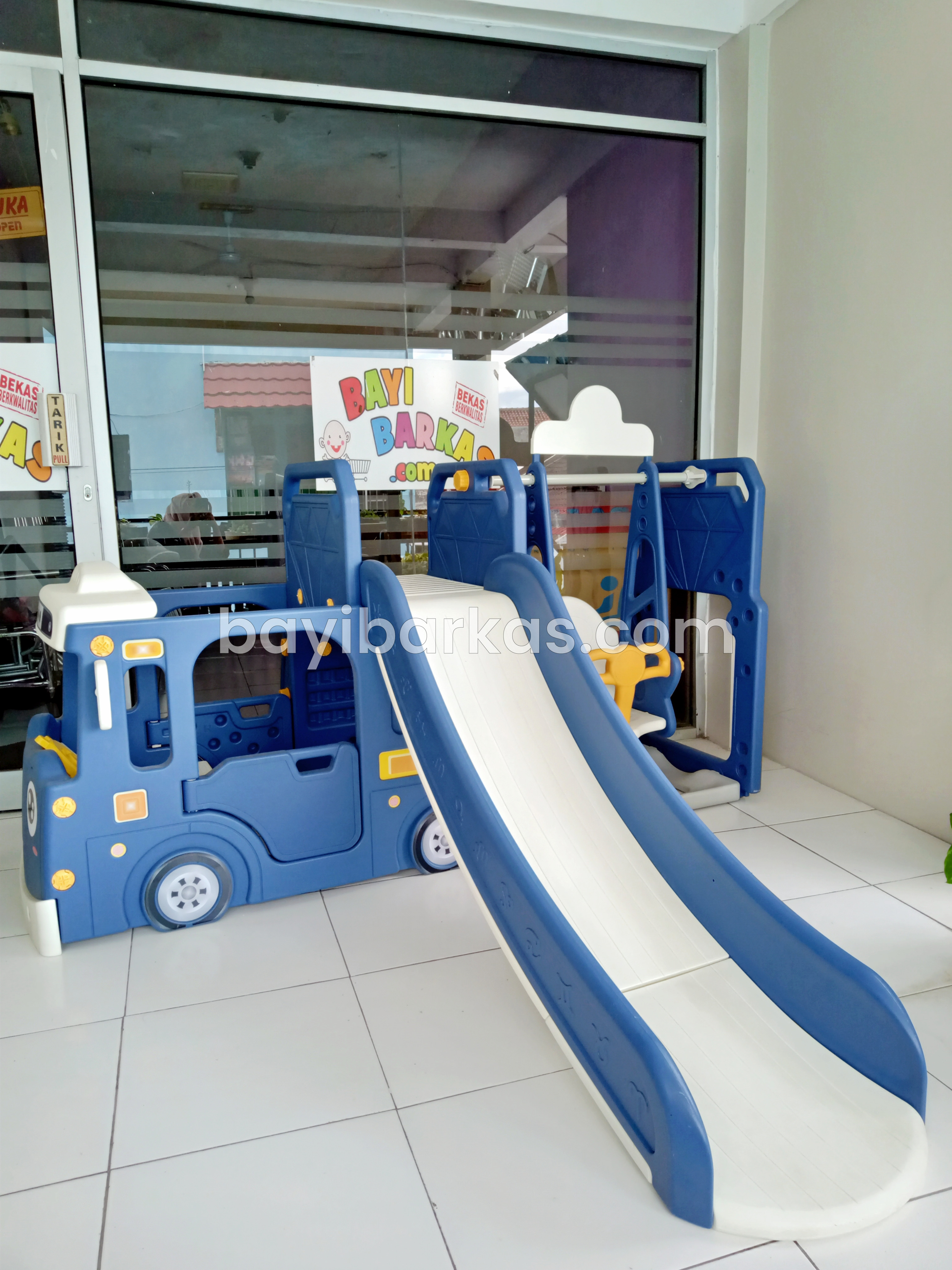 (SEWA MAINAN) 3in1 TAYO BUS Slide & Swing Perosotan Anak + ayunan 