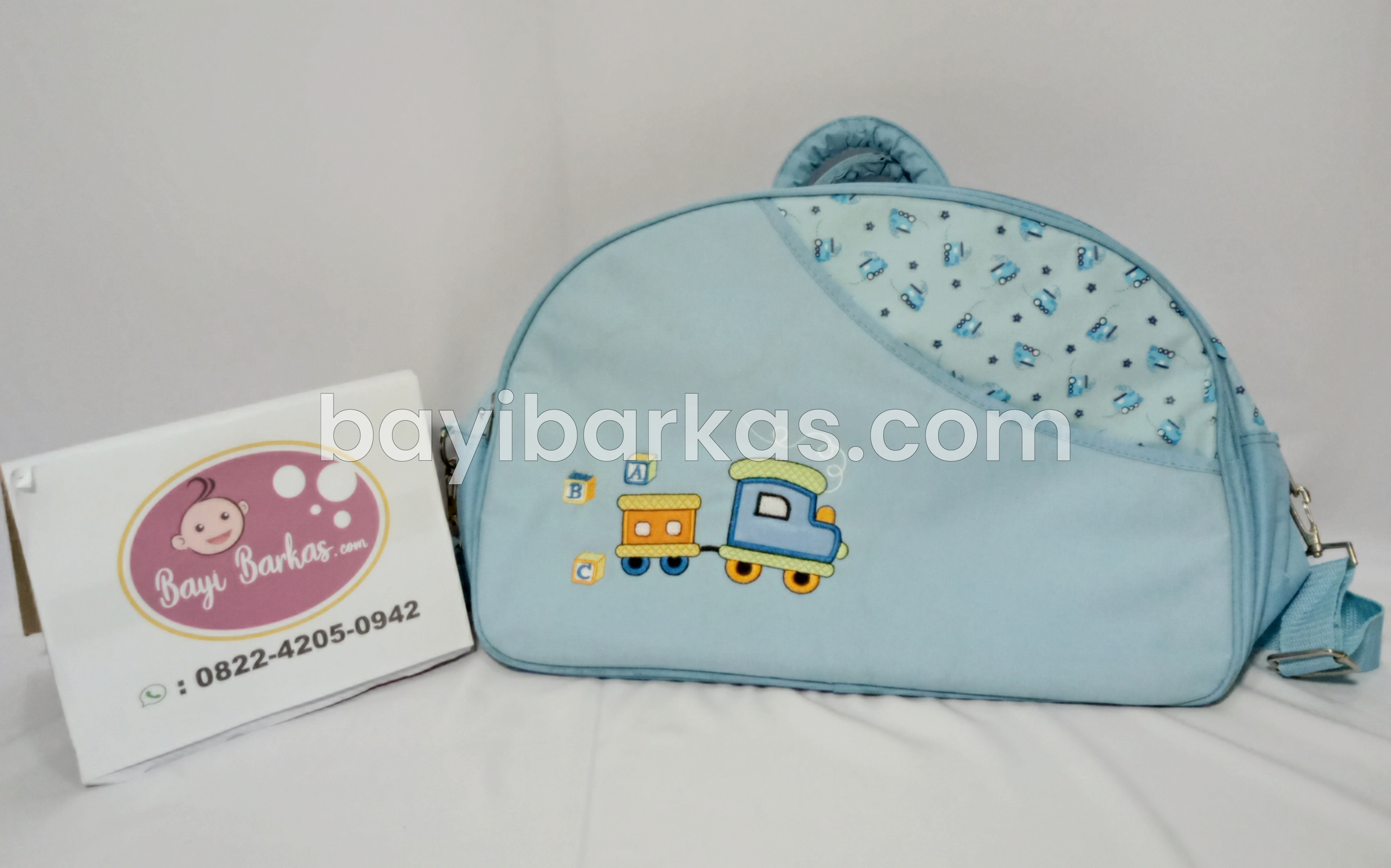 Tas Pergi Bayi kanvas warna biru muda *EX-KADO