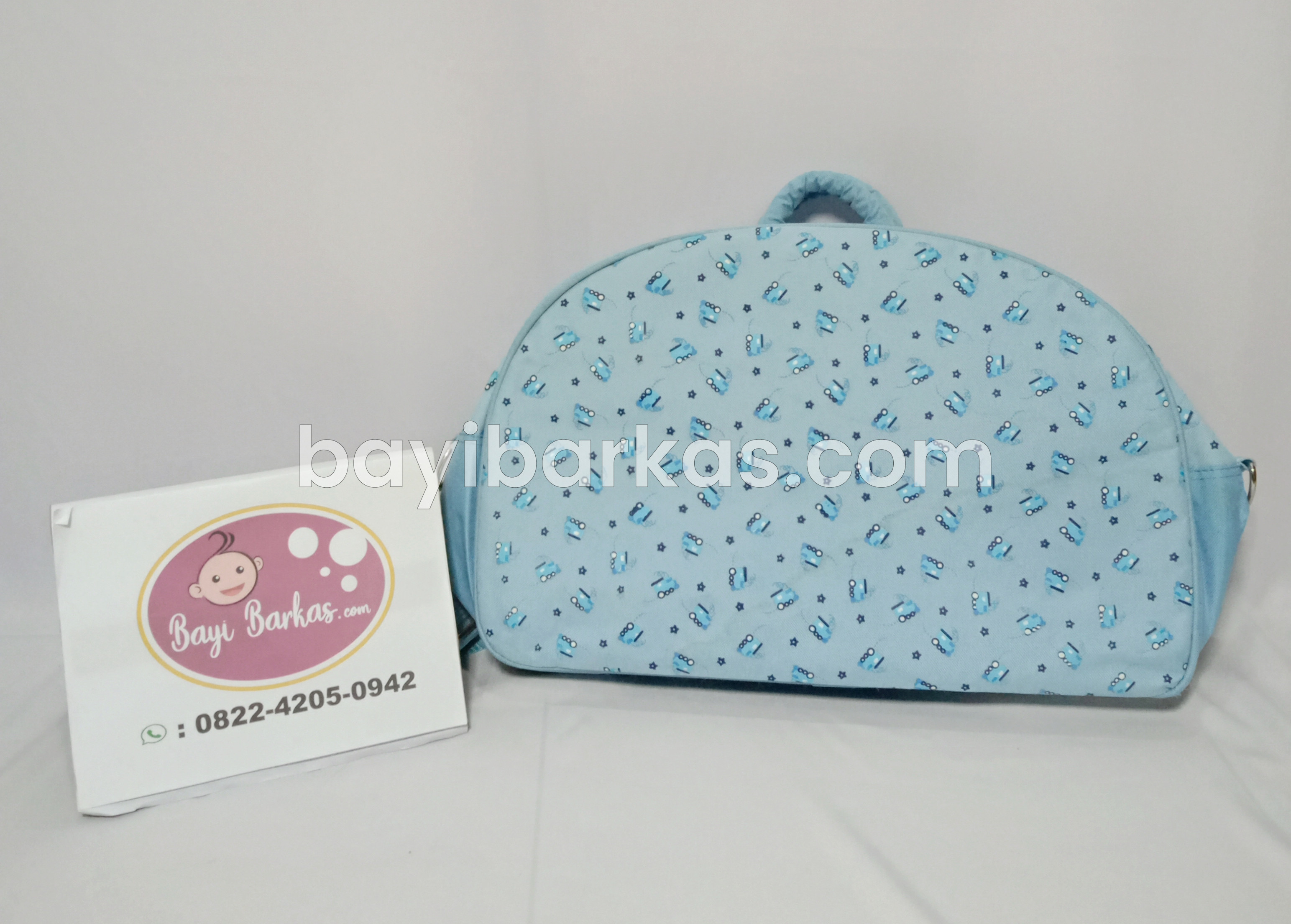 Tas Pergi Bayi kanvas warna biru muda *EX-KADO